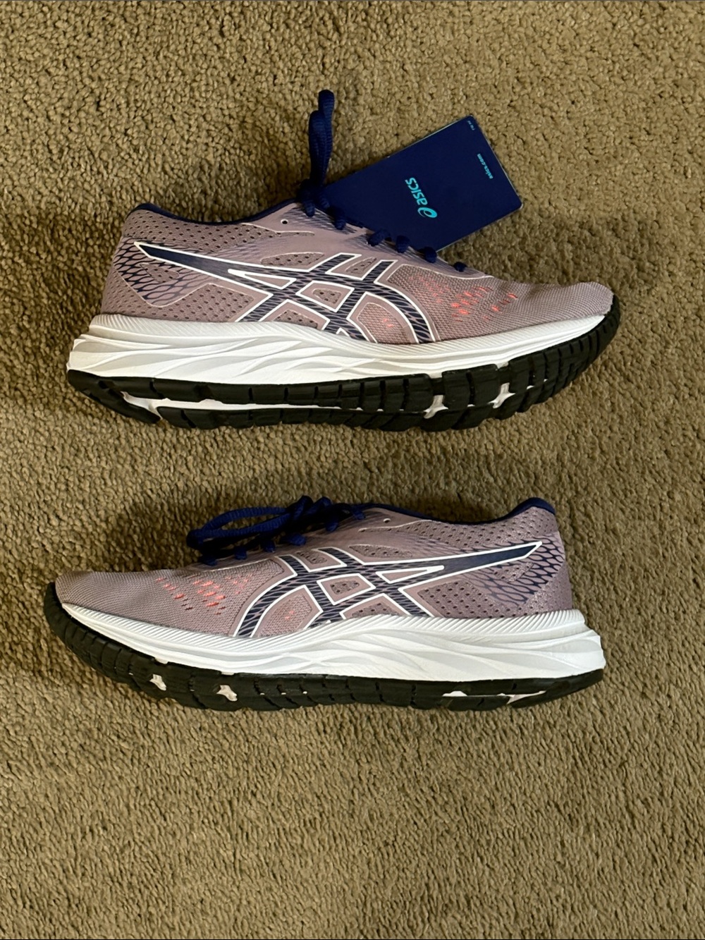 Asics Women's Athletic Shoes in Pink with Navy Detailing - Picture 2 of 7
